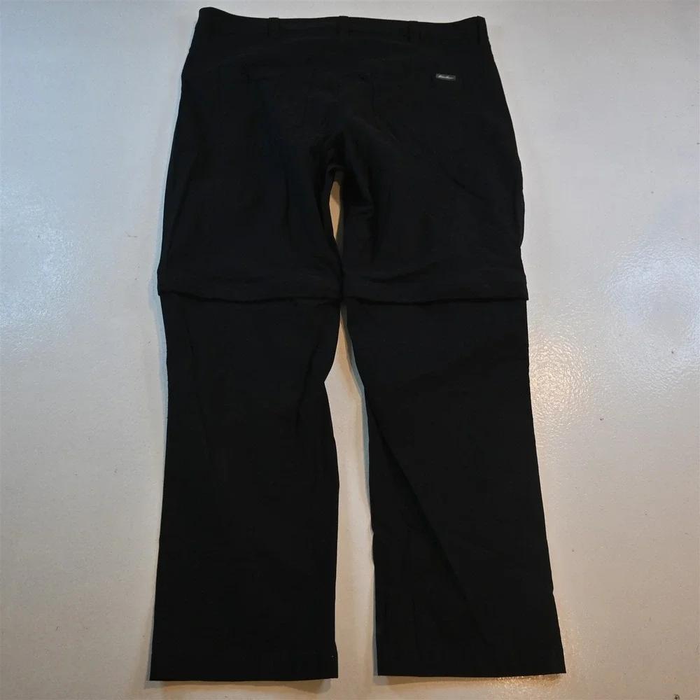 Eddie Bauer 40x30 Black Performance Zip Off Convertible‎ Cargo Shorts Mens Pants